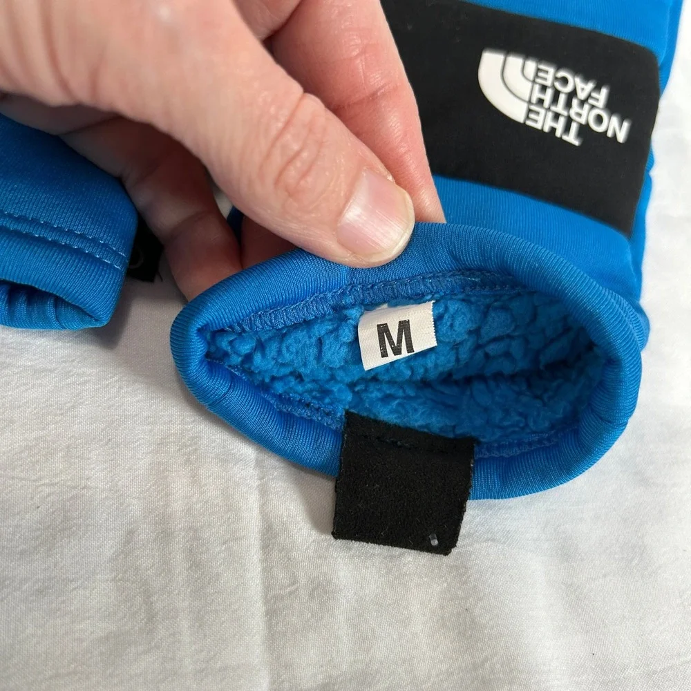 The North Face Blue Black Fleece Lined Gloves Youth Size M Insulated‎ Waterproof